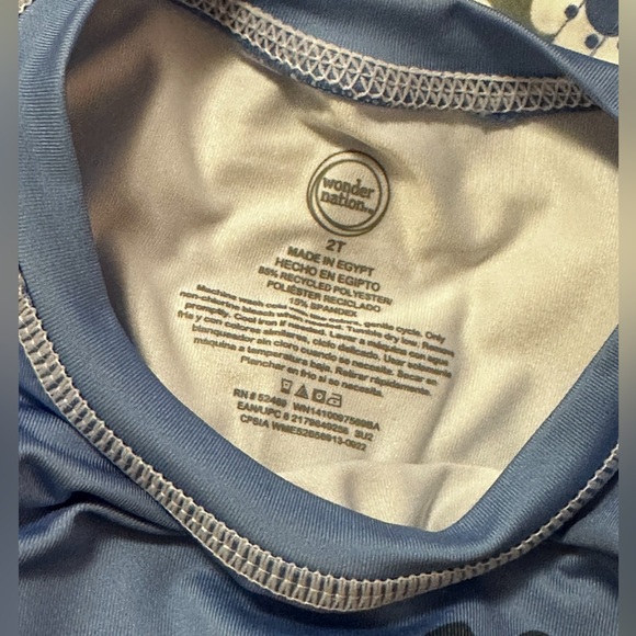 Wonder Nation Toddler 2 Piece Rash Guard And Bottoms UPF 50+ NWT Size 2T - Picture 5 of 7